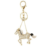 Maxbell 2xCreative Crystal Horse Charm Pendant Key Ring Keychain