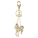 Maxbell 2xCreative Crystal Horse Charm Pendant Key Ring Keychain