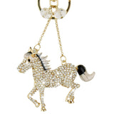 Maxbell 2xCreative Crystal Horse Charm Pendant Key Ring Keychain