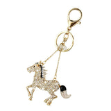 Maxbell 2xCreative Crystal Horse Charm Pendant Key Ring Keychain