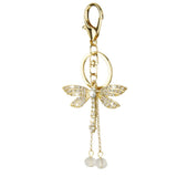 Maxbell Crystal Dragonfly Charm Pendant Key Ring Key Chain