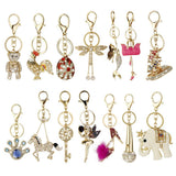 Maxbell Crystal Dragonfly Charm Pendant Key Ring Key Chain