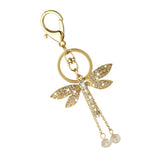 Maxbell 2xCrystal Dragonfly Charm Pendant Key Ring Key Chain