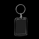 Maxbell 40pcs Rectangle Blank Insert Photo Picture Frame Split Ring Keychain 3.3x5cm