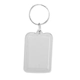 Maxbell 40pcs Rectangle Blank Insert Photo Picture Frame Split Ring Keychain 3.3x5cm