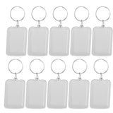 400PC Clear Blank Insert Photo Picture Acrylic Frame Keyring Split 5.0x3.3cm