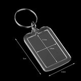 400PC Clear Blank Insert Photo Picture Acrylic Frame Keyring Split 5.0x3.3cm