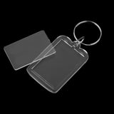 Maxbell 24x10x Clear Blank Insert Photo Picture Acrylic Frame Keyring Split 5.0x3.3cm