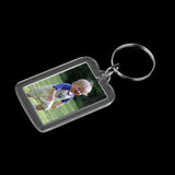 Maxbell 40pcs Rectangle Blank Insert Photo Picture Frame Split Ring Keychain 3.3x5cm