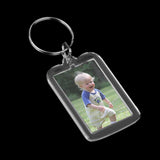 Maxbell 40pcs Rectangle Blank Insert Photo Picture Frame Split Ring Keychain 3.3x5cm