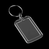 400PC Clear Blank Insert Photo Picture Acrylic Frame Keyring Split 5.0x3.3cm