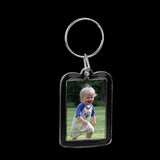 Maxbell 24x10x Clear Blank Insert Photo Picture Acrylic Frame Keyring Split 5.0x3.3cm