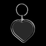 Maxbell 10Pcs Heart Blank Insert Photo Picture Frame Split Ring Clear Keychain 5x5cm
