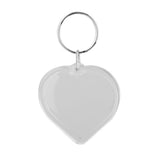 Maxbell 10Pcs Heart Blank Insert Photo Picture Frame Split Ring Clear Keychain 5x5cm