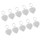 Maxbell 10Pcs Heart Blank Insert Photo Picture Frame Split Ring Clear Keychain 5x5cm