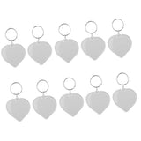 Maxbell 10Pcs Heart Blank Insert Photo Picture Frame Split Ring Clear Keychain 5x5cm