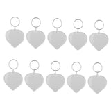 Maxbell 10Pcs Heart Blank Insert Photo Picture Frame Split Ring Clear Keychain 5x5cm