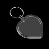 Maxbell 10Pcs Heart Blank Insert Photo Picture Frame Split Ring Clear Keychain 5x5cm