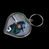 Maxbell 10Pcs Heart Blank Insert Photo Picture Frame Split Ring Clear Keychain 5x5cm