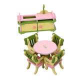 Maxbell Dollhouse Miniature Furniture Wooden Toy Kids Dinning Room Set