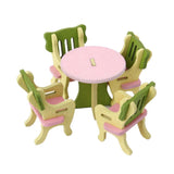 Maxbell Dollhouse Miniature Furniture Wooden Toy Kids Dinning Room Set