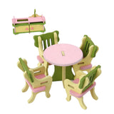 Maxbell Dollhouse Miniature Furniture Wooden Toy Kids Dinning Room Set