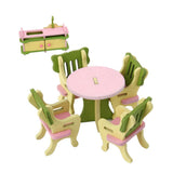 Maxbell Dollhouse Miniature Furniture Wooden Toy Kids Dinning Room Set