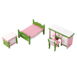 Maxbell Dollhouse Miniature Furniture Wooden Toy Kids Bedroom Set