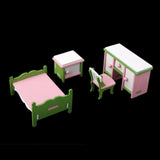 Maxbell Dollhouse Miniature Furniture Wooden Toy Kids Bedroom Set