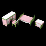 Maxbell Dollhouse Miniature Furniture Wooden Toy Kids Bedroom Set