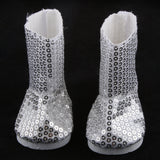 Maxbell Fashion Silver Sequins Boots Shoes for Girl Doll