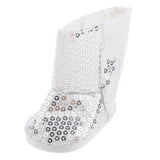 Maxbell Fashion Silver Sequins Boots Shoes for Girl Doll