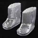 Maxbell Fashion Silver Sequins Boots Shoes for Girl Doll