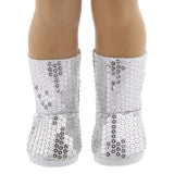 Maxbell Fashion Silver Sequins Boots Shoes for Girl Doll