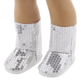 Maxbell Fashion Silver Sequins Boots Shoes for Girl Doll