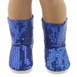 Maxbell Fashion Blue Sequins Boots Shoes for Doll