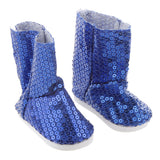Maxbell Fashion Blue Sequins Boots Shoes for Doll