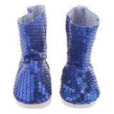 Maxbell Fashion Blue Sequins Boots Shoes for Doll