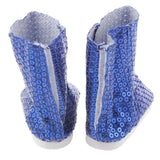 Maxbell Fashion Blue Sequins Boots Shoes for Doll