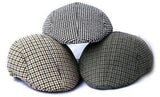 Maxbell 2xUnisex Adult Cotton Hound Tooth Beret Cap Newsboy Flat Hat--Coffee+White