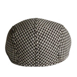 Maxbell 2xUnisex Adult Cotton Hound Tooth Beret Cap Newsboy Flat Hat--Coffee+White