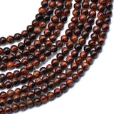 Maxbell 4mm Natural Red Tiger Eye Jewelry Making Loose Gemstone Beads Strand 15
