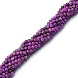 Maxbell 2x4 mm Fake Purple Charoite Round Loose Beads Strand 15 Inch