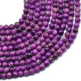 Maxbell 2x4 mm Fake Purple Charoite Round Loose Beads Strand 15 Inch