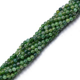 Maxbell 2x4mm Nature Green Moss Agate Gemstone Loose Spacer Beads 15'' Round