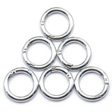 Maxbell 10x6Pcs Backpack Plated Alloy Round Spring Snap Hooks Clip Keychain Ring Silver
