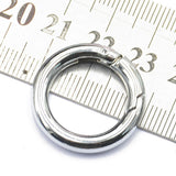 Maxbell 6x6Pcs Backpack Plated Alloy Round Spring Snap Hooks Clip Keychain Ring Silver