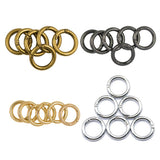 Maxbell 10x6Pcs Backpack Plated Alloy Round Spring Snap Hooks Clip Keychain Ring Silver