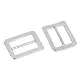 Maxbell 3xRectangle Tri-glide Buckle with Fixed Bar Strap Slider Keeper Silver 25x18mm