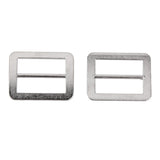 Maxbell 3xRectangle Tri-glide Buckle with Fixed Bar Strap Slider Keeper Silver 25x18mm